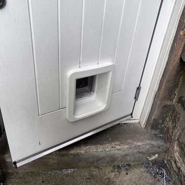 Cat flap installation by our handyman in PAISLEY