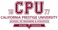 California Prestige University
School of Business