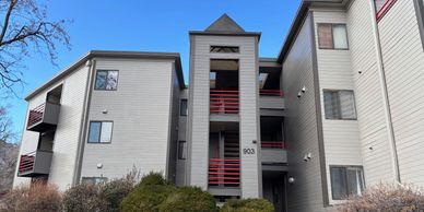 Exterior of 903 18th building showing address.