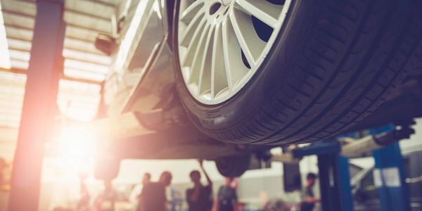 car on auto lift