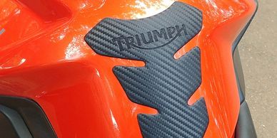 RubbaTech rubber Triumph tank pad for super bike and sport motorcycles 