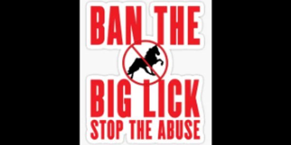 A sign showing the desired removal of all practices of big lick, an action still sadly unmade.