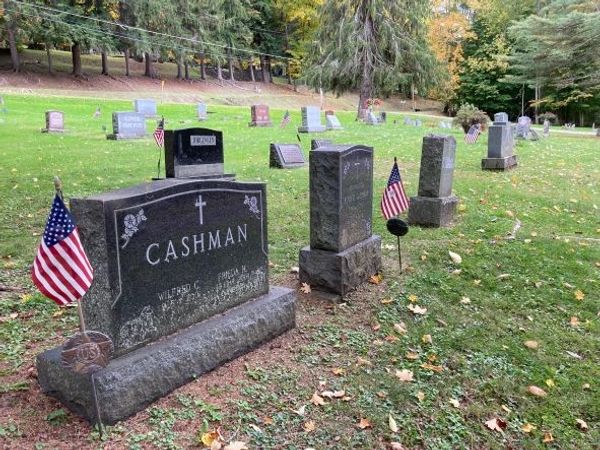 Section of graves at Lakewood Cemetery Cooperstown featuring Cashman grave
