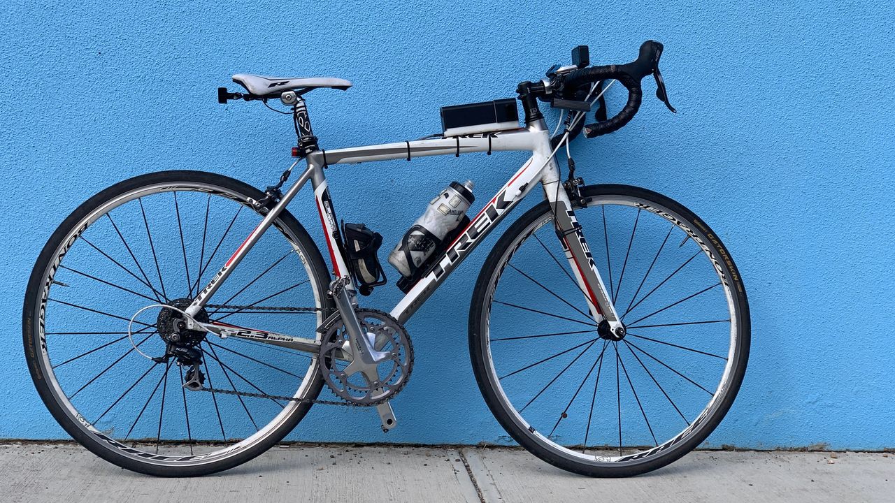 A bike outfitted with the data collection devices A bike outfitted with the data collection devices