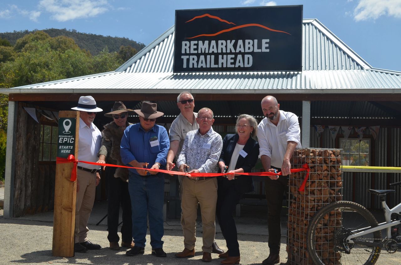 Dignitaries cut the ribbon to officially launch the eagerly awaited trail.