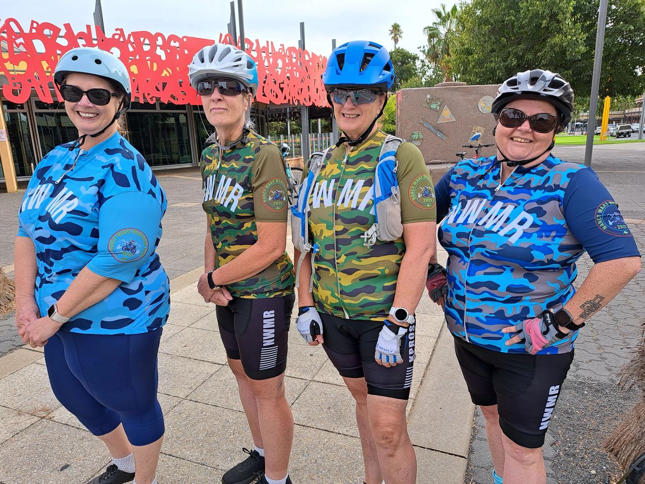 Nicky Jellesma, Liz Wheeler, Kym Prosser and Leanne Dunn after a training ride Nicky Jellesma, Liz Wheeler, Kym Prosser and Leanne Dunn after a training ride