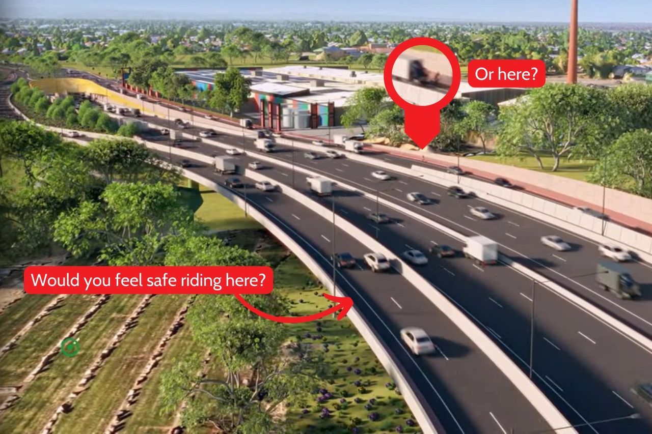 Would you feel safe riding in a bike lane next to 60km/hr cars and trucks?