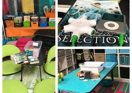 A nook in my classroom set up with an audiobook reading center.