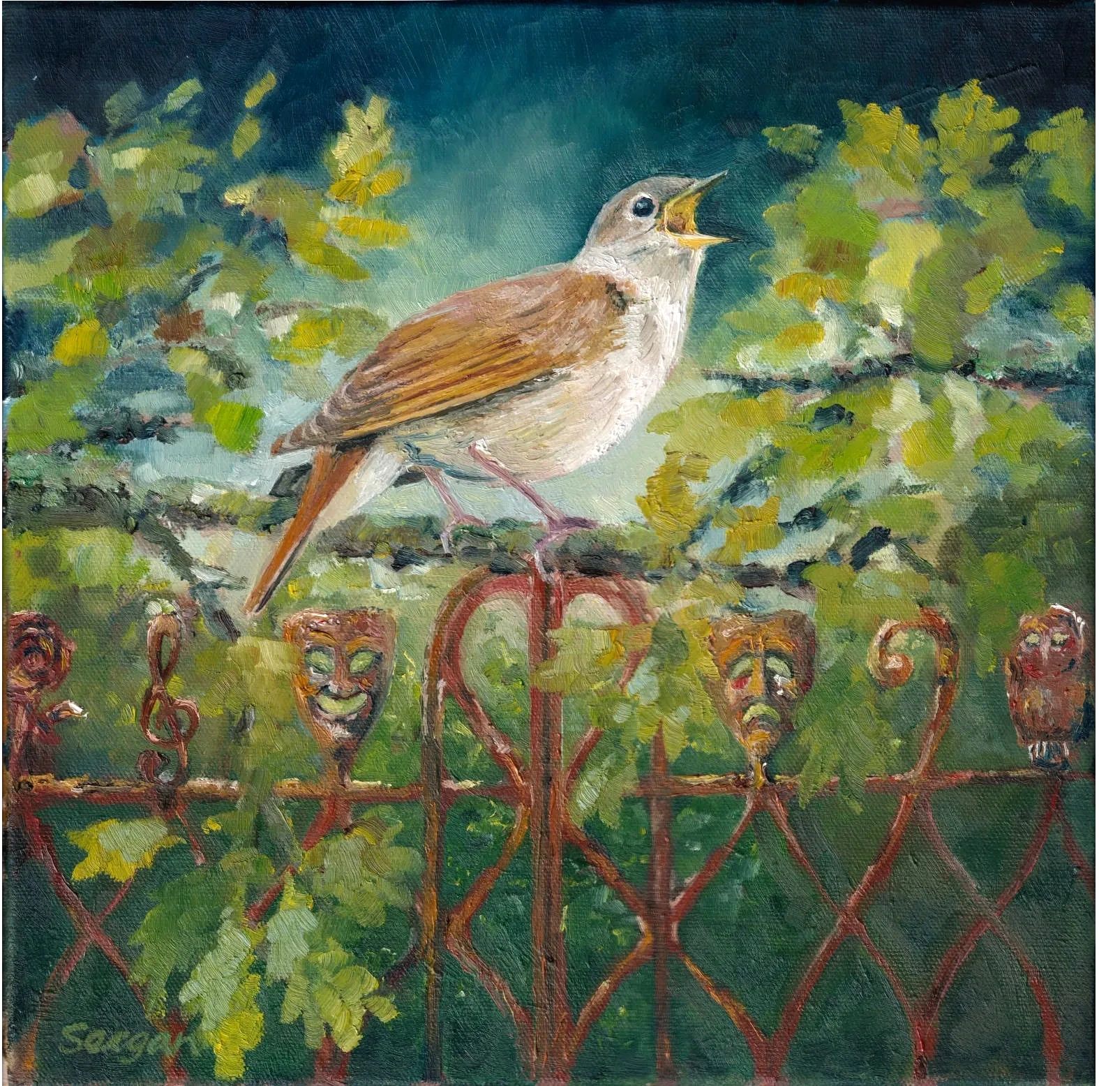 Swallow bird painting.