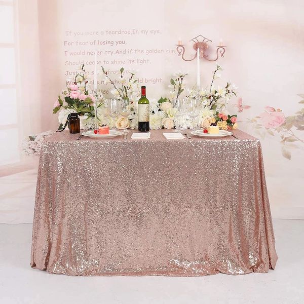 Rose Gold Sequin Tablecloth Rectangle 