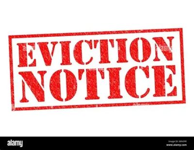 Red stamped text saying 'EVICTION NOTICE'.