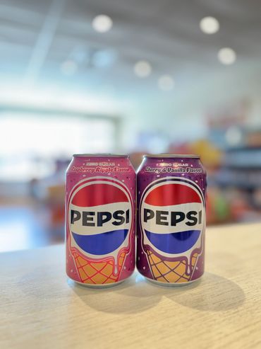Pepsi UK Raspberry Ripple and Cherry & Vanilla with zero sugar