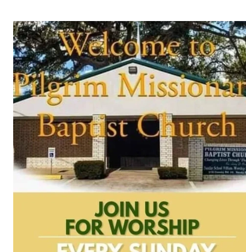 Pilgrim Missionary Baptist Church welcomes you to worship with us. Every Sunday at 10 am.  572 Count