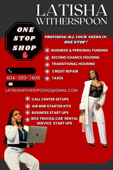 Business services offered by Latisha Witherspoon including funding, housing, and startups.