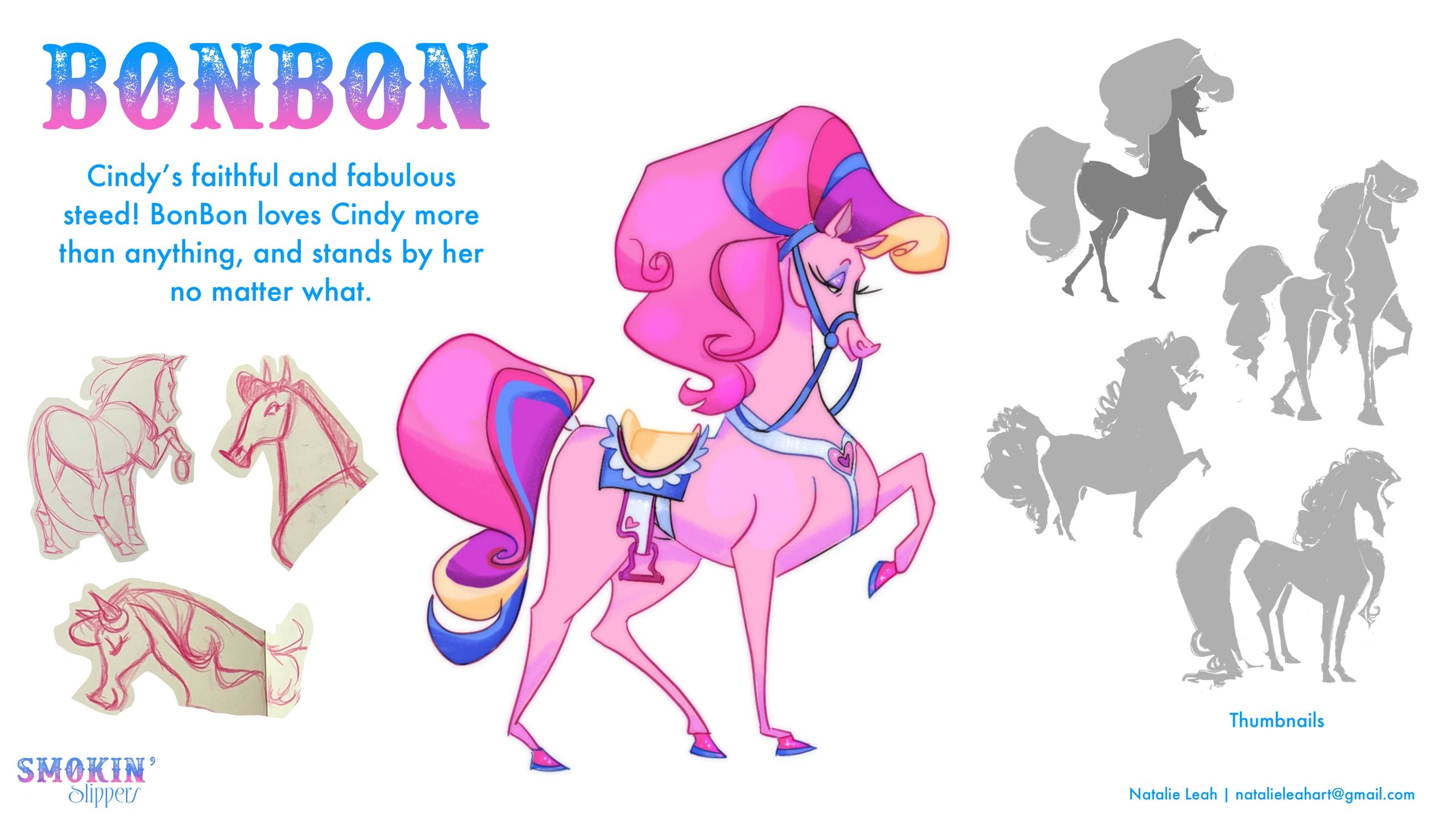 BonBon, Cindy's colorful and devoted pink steed.