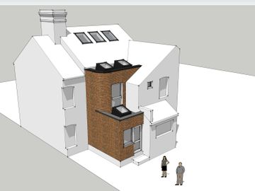 Proposed two storey rear bedroom extension.