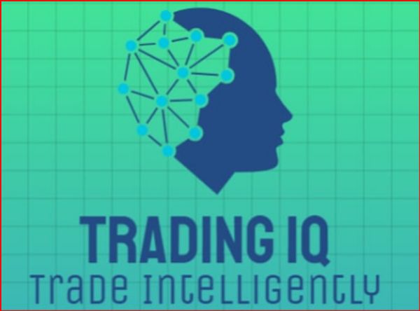 Logo of Trading IQ with a brain-network silhouette and slogan.