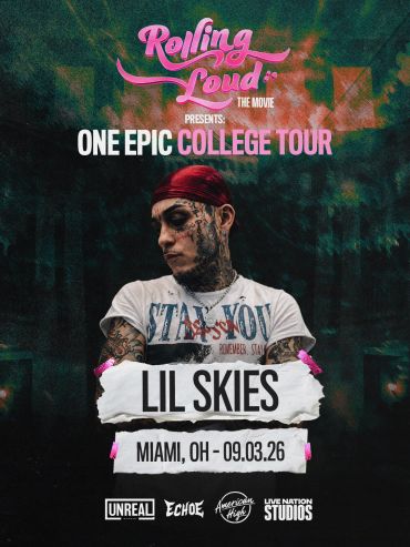 Poster for Lil Skies' Rolling Loud College Tour in Miami.
