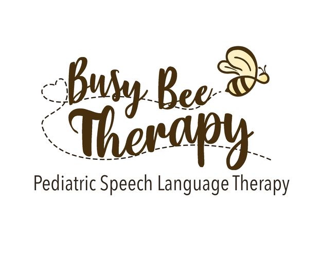 bee flying through logo for Busy Bee Therapy pediatric speech language therapy