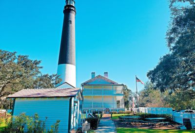 Pensacola Lighthouse and historic keeper's quarters at NAS Pensacola, Florida