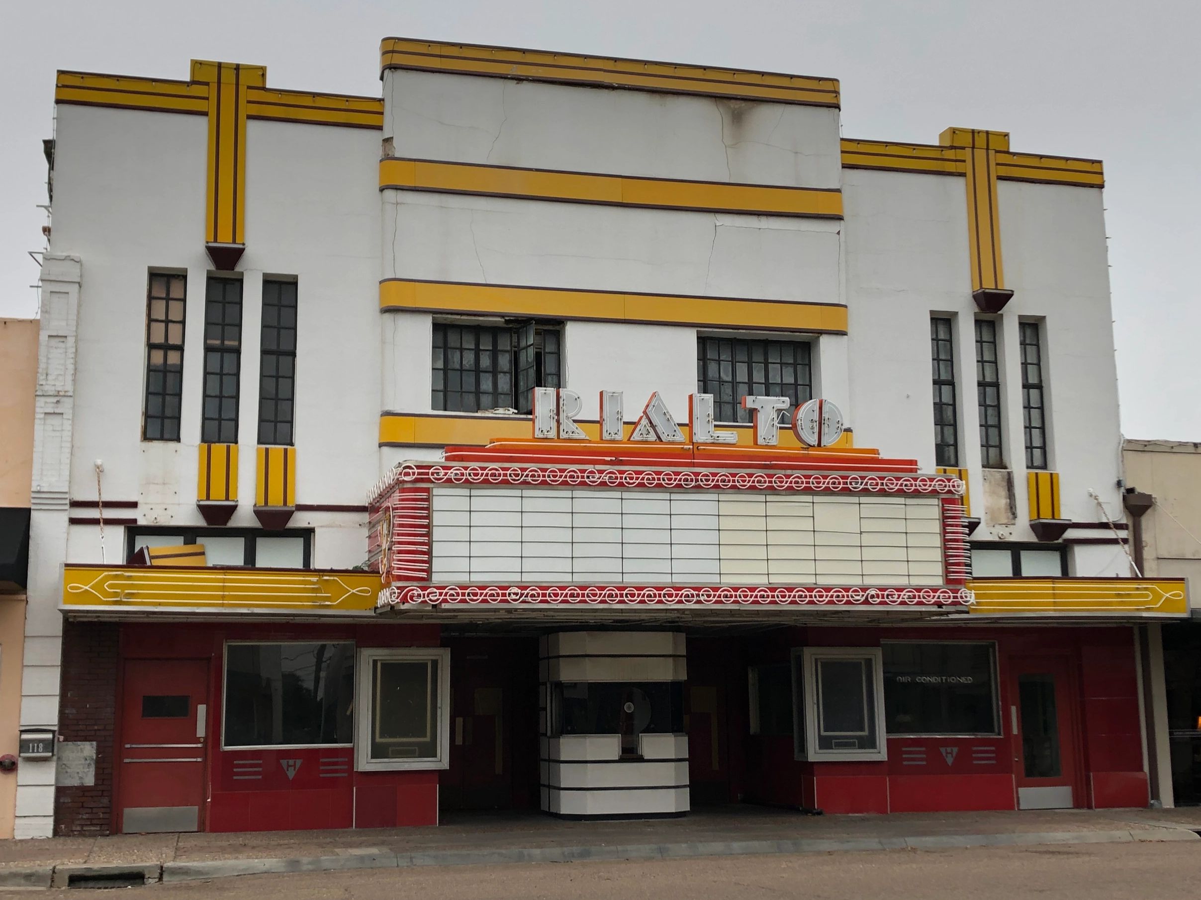 Art Deco Rialto Theatre in Beeville, Texas