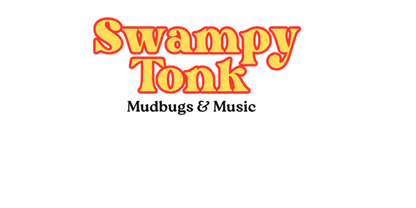 Logo for Swampy Tonk, featuring the tagline Mudbugs & Music.