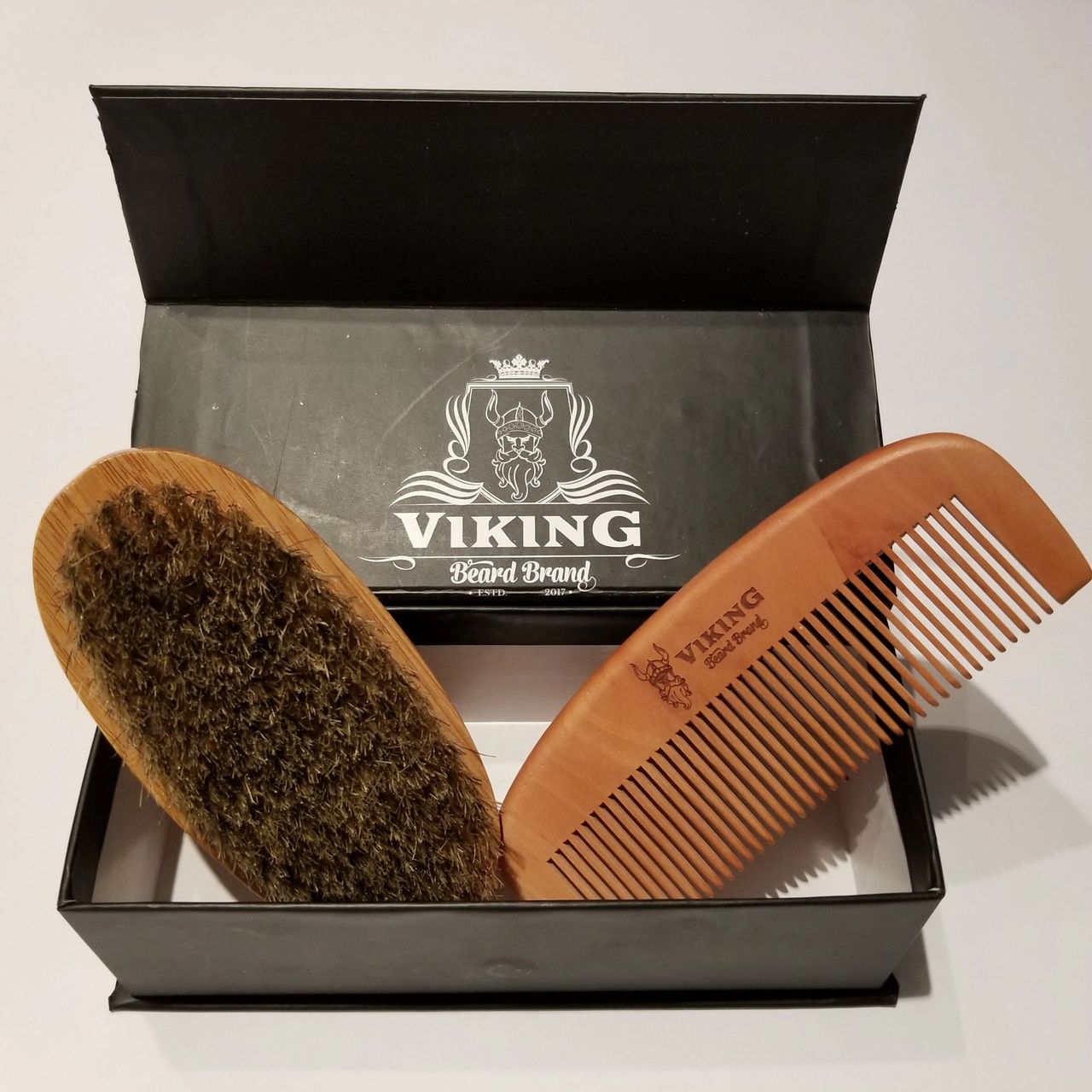 Viking Beard Brand Beard Brush and Comb Set