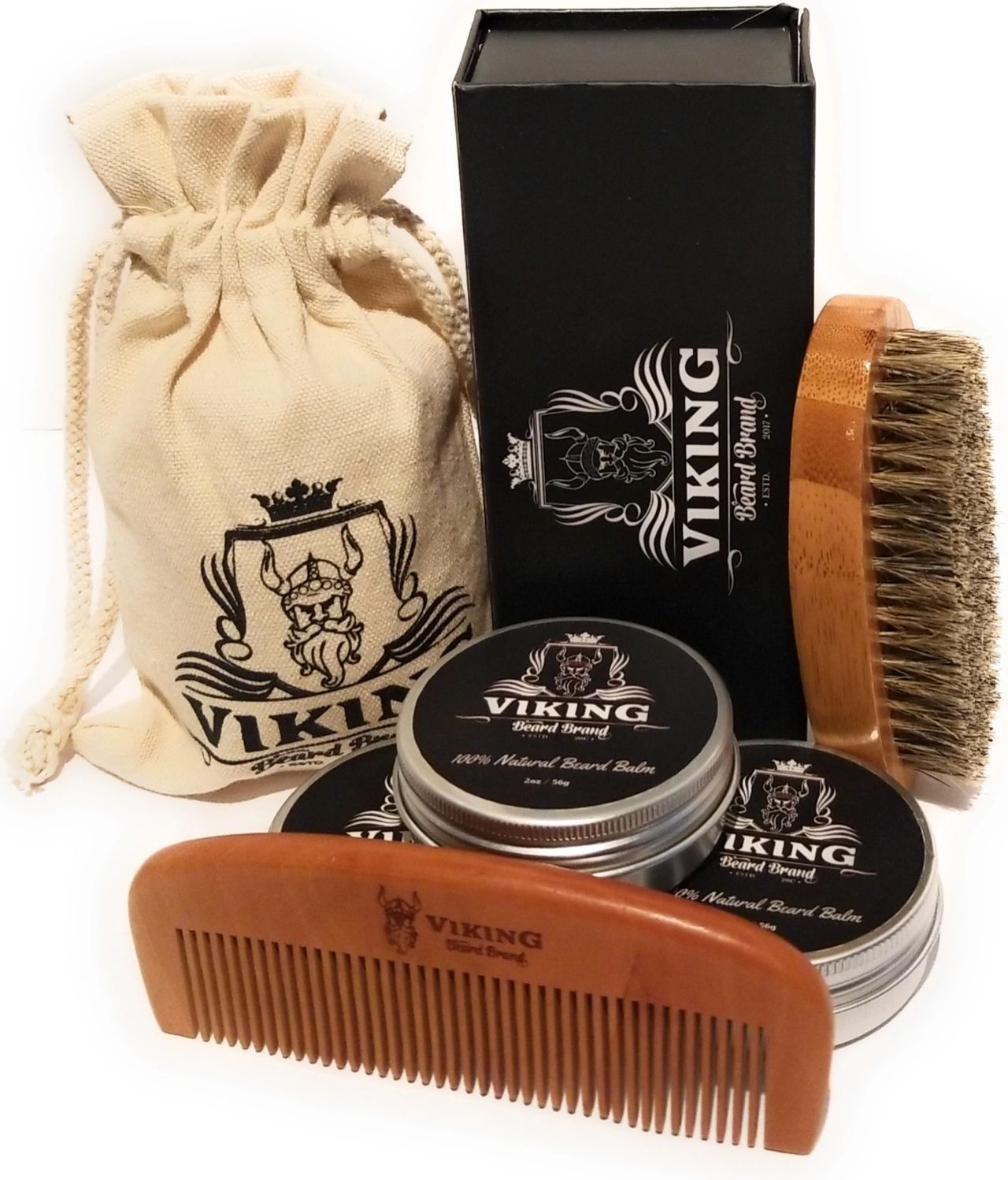 Viking Beard Brand Beard Brush and Comb Set