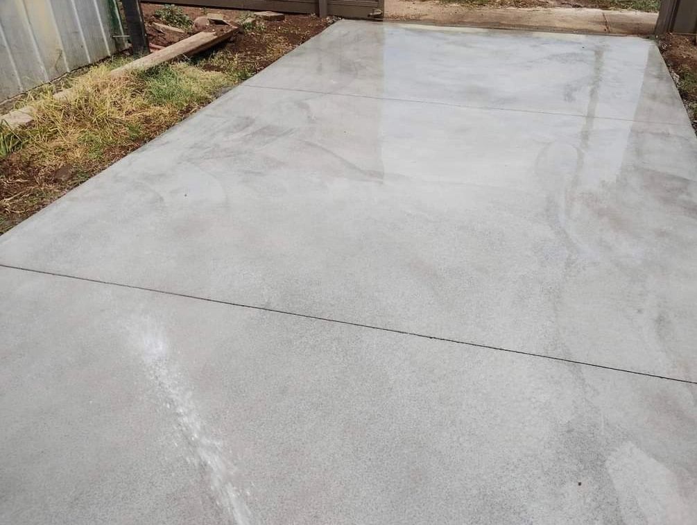 Burnished grey concrete slab