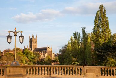 View of Worcester Cathedral from Charles Bridge