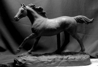 clay sculptures of horses