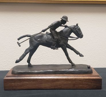 Bronze polo trophy created by equine artist Kim Corpany for El Dorado Polo Club of Indio California.