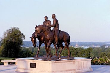 Prophets Last Ride bronze statue of Hyrum and Joseph Smithby Stan Watts and Kim Corpany 