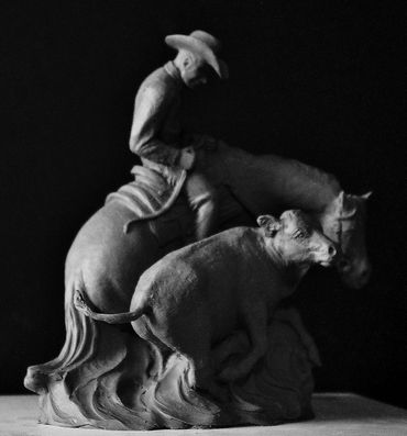 REINED COW HORSE TROPHY The Champions bronze Trophy by Kim Corpany