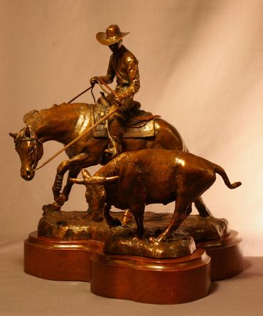 "Turnback" Limited Edition bronze equestrian statue by Kim Corpany.