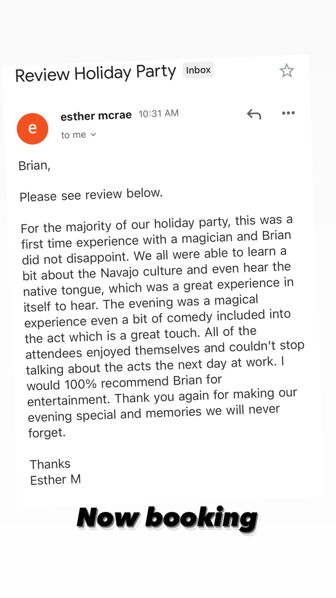 Brian Yazzie performing close-up magic
