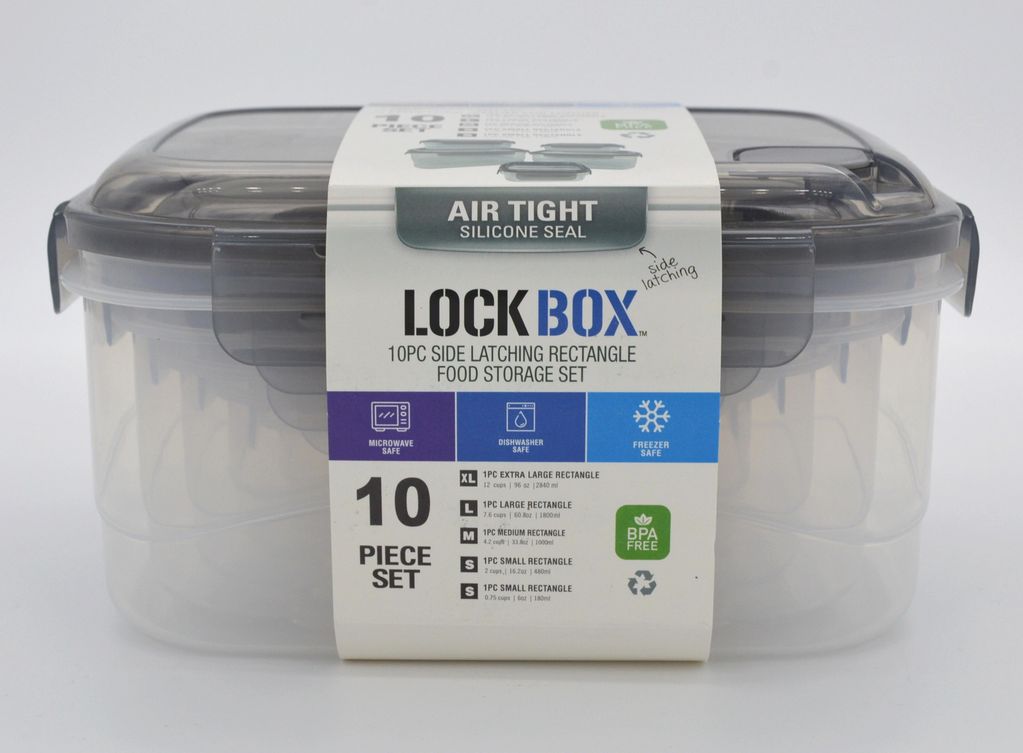 Save on Lock Box Side Latching Square Food Storage Set Order