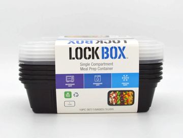 Lock Box Single Compartment Meal Prep Container - 10 ct pkg