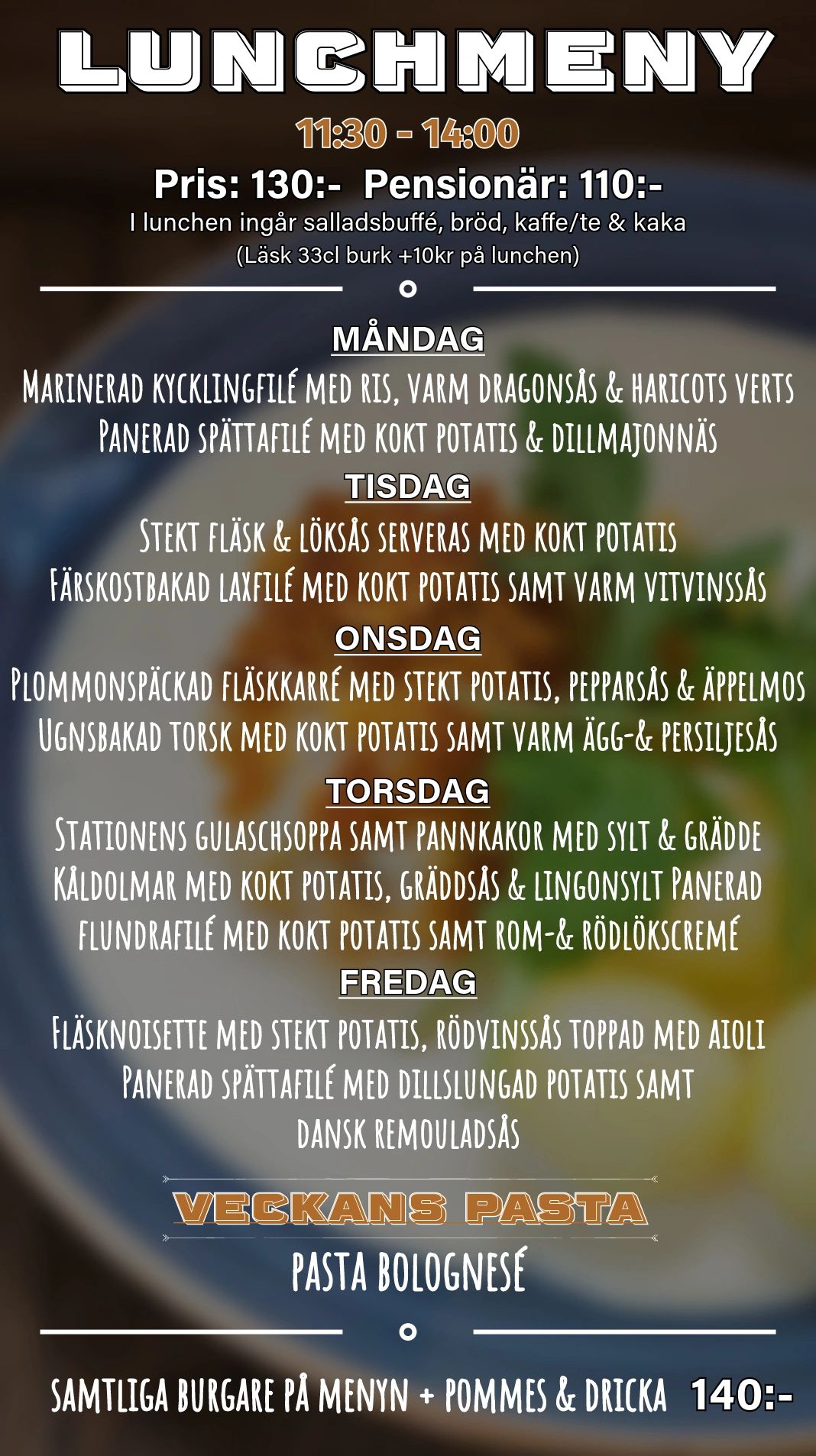 Lunchmeny | Restaurang Stationen i Habo