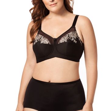Embroidered Microfiber Soft cup ELILA BRA Black & Silver Style: 1301