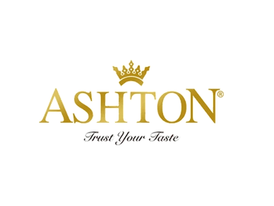 Elegant Ashton logo with a crown and tagline.