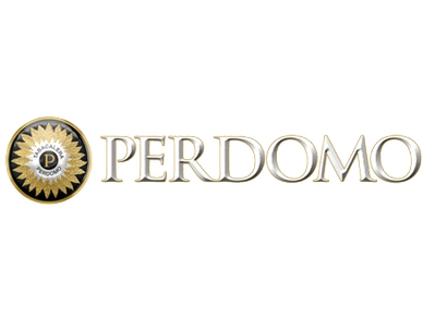 Perdomo logo with a gold and black emblem.