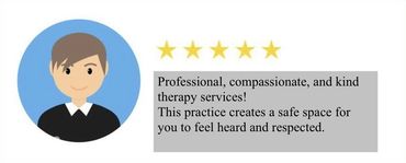 Positive therapy service review with five stars.