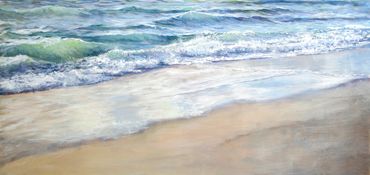 Ocean Art, Beach Art, Beach Walk, Gentle Breakers, Ocean water, wave paintings, water paintings, Wav