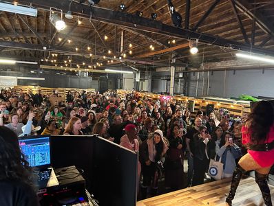 DJ view of crowd at Witch Market Drag Show