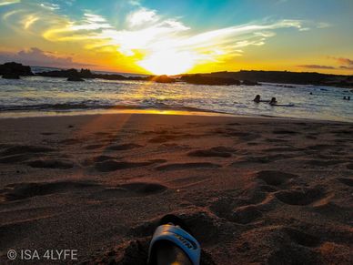 Island of Kauai sunset at salt pond