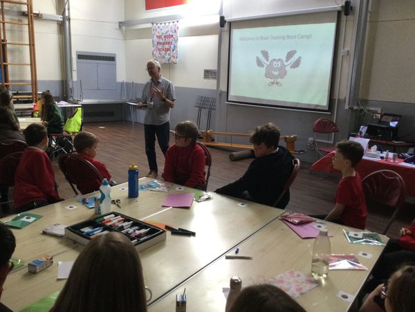 Picture of Andy in class with students