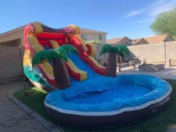 Jungle inflatable water slide for kids.