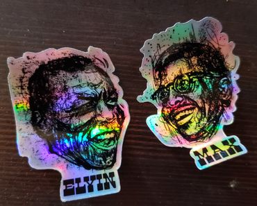 Elvin and Max Hologram Stickers 