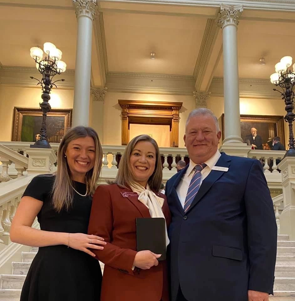 Swearing in Day 2021 Georgia House of Representatives Beth Camp with family